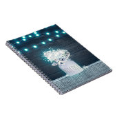 Bloempot Mason Jar & Blauwe Slingerlichtjes Rustie Notitieboek (Rechterzijde)