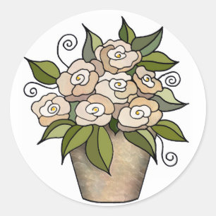 Bloempot Sticker