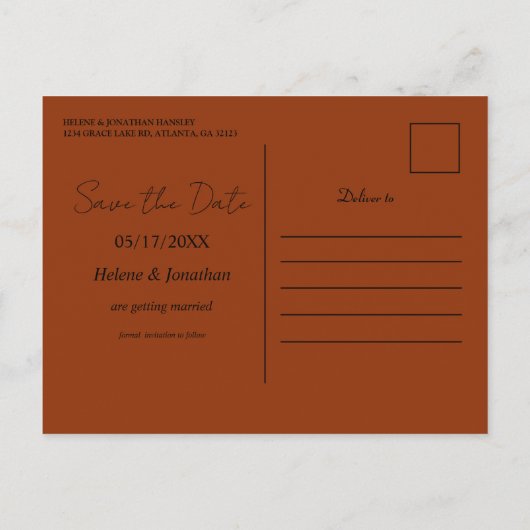 Bloempot Trouwkaart Save The Date Aankondigingskaart (Achterkant)