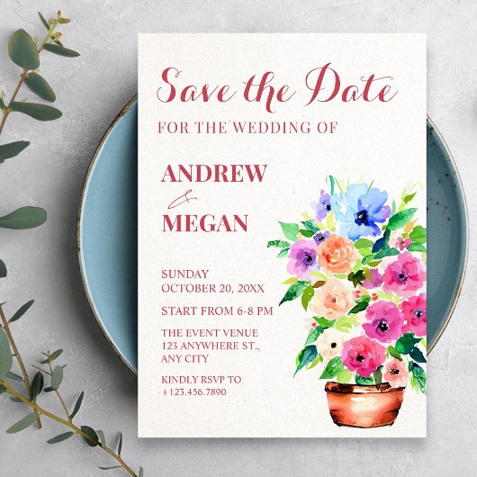 Bloempot verf save the date