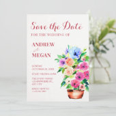 Bloempot verf save the date (Staand voorkant)