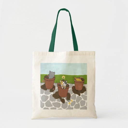 Bloempotje Kittens Canvas tas (Voorkant)