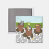 Bloempotje Kittens Magnet (Voorkant / Achterkant)