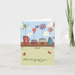 Bloempotten denken aan jou Notecard Kaart