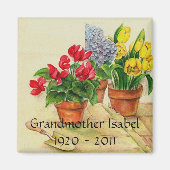 Bloempotten, Grootmoeder Isabel1920 - 2011 Magneet (Voorkant)