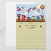 Bloempotten Kantoorartikelen Briefpapier (Voorkant / Achterkant)