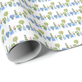 Bloempotten (op wit) inpakpapier