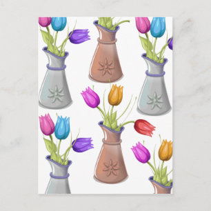 Bloempotten Patroon Briefkaart