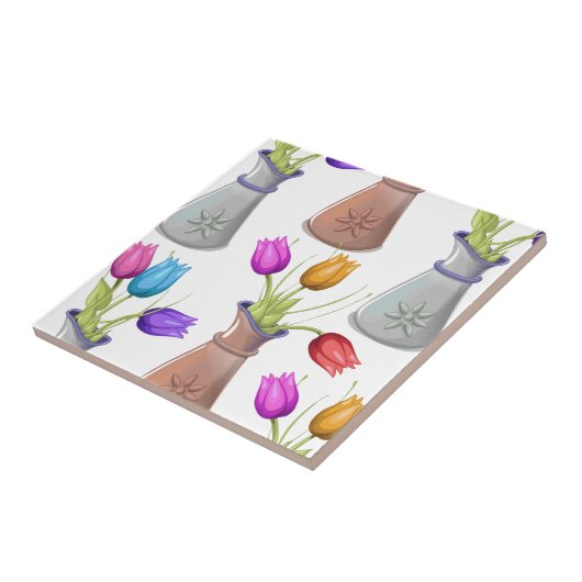 Bloempotten Patroon Tegeltje (Zijkant)