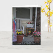 Bloempotten, portieken & vuurvliegjes kaart (Gele Bloem)