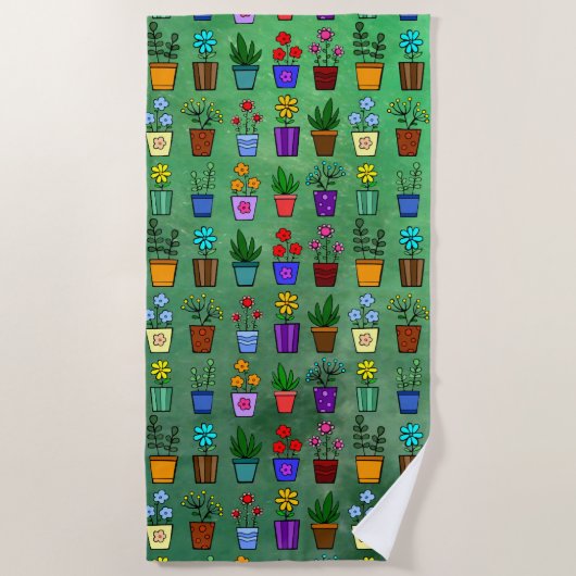 Bloempotten Strandlaken (Voorkant)