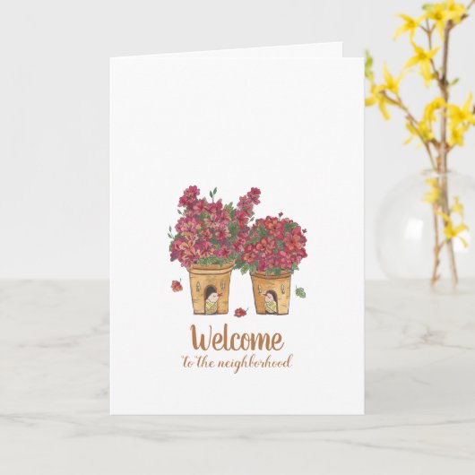 Bloempotten welkom kaart (Gele Bloem)