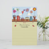 Bloempottenpapier Briefpapier (Staand voorkant)