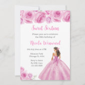 Bloemprinses in Lichtroze jurk Sweet Sixteen Kaart (Voorkant)