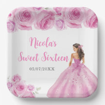 Bloemprinses in roze jurk Sweet Sixteen