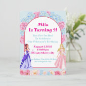 Bloemprinses verjaardag uitnodiging (Staand voorkant)