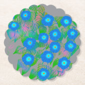 Bloemprint voor lente en zomer kartonnen onderzetters (Voorkant)