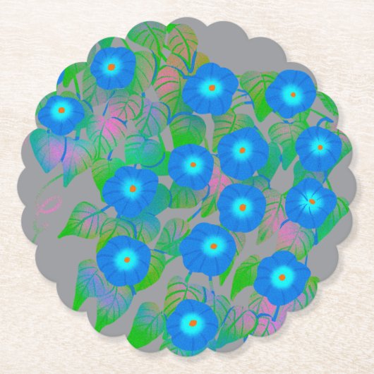 Bloemprint voor lente en zomer kartonnen onderzetters (Voorkant)