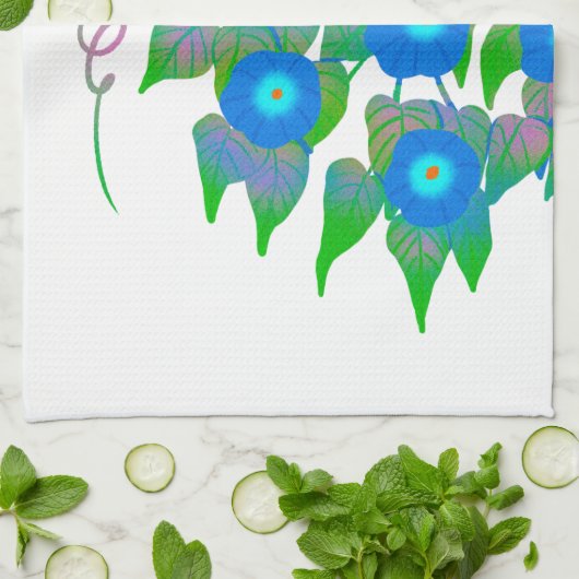 Bloemprint voor lente en zomer theedoek (Gevouwen)