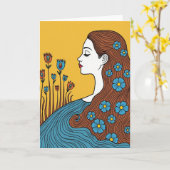 Bloemprofiel Moederdagkaart Kaart (Gele Bloem)