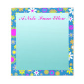 Bloemprofusie blauw notitieblok (Voorkant)