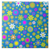 Bloemprofusie blauw tegeltje (Voorkant)