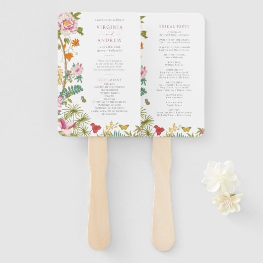 bloemprogramma handwaaier (Voorkant en achterkant)