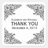  bloemrand Dank u Stickers (Voorkant)