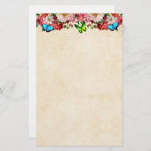 Bloemrand en botervliegen briefpapier (Voorkant / Achterkant)