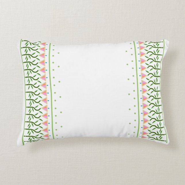  bloemrand van gestileerde tulpen accent kussen (Voorkant)