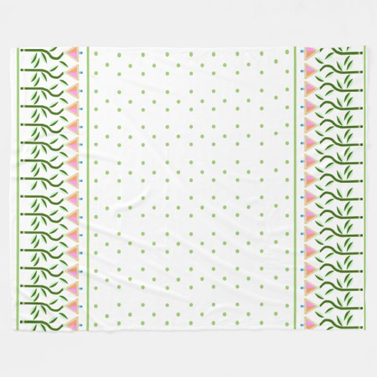  bloemrand van gestileerde tulpen fleece deken (Voorkant (Horizontaal))