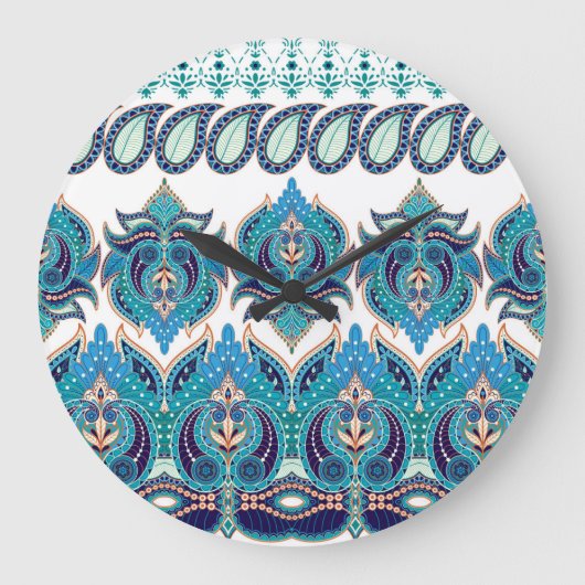  bloemranden:  Paisley Design Grote Klok (Voorkant)