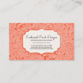 Bloemreliëf roodachtig kleur Visitekaartje (Achterkant)