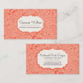 Bloemreliëf roodachtig kleur Visitekaartje (Voorkant / Achterkant)