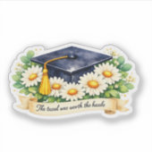 Bloemrijk afstudeercadeau Cute Watercolor Afstudee Sticker (Voorkant)
