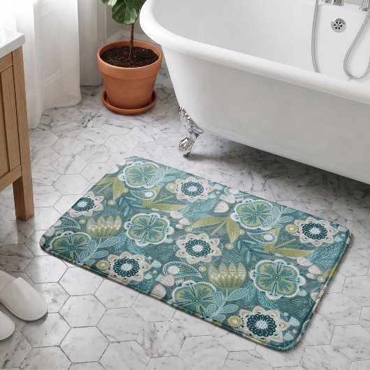 Bloemrijk Boho Botanisch Patroon Badmat