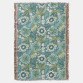 Bloemrijk boho botanisch patroon deken (Voorkant Verticaal)
