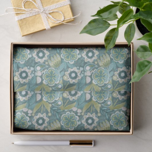 Bloemrijk Boho Botanisch Patroon Tissuepapier (Geschenk)