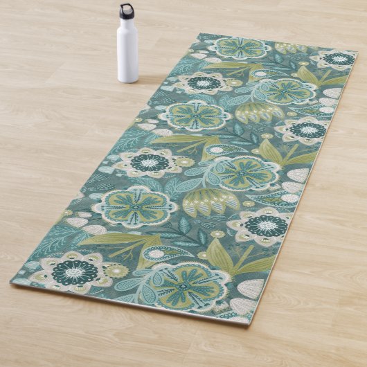 Bloemrijk Boho Botanisch Patroon Yogamat (In situ)