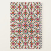 Bloemrijk Boho-patroon in rood, roze en turkoois Notitieboek (Achterkant)