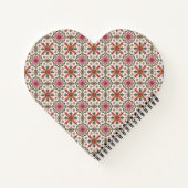 Bloemrijk Boho-patroon in rood, roze en turkoois Notitieboek (Achterkant)