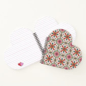 Bloemrijk Boho-patroon in rood, roze en turkoois Notitieboek (Binnen)
