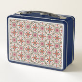 Bloemrijk Boho-patroon in rood, roze en turquoise (Achterkant)