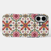 Bloemrijk Boho-patroon in rood, roze en turquoise Case-Mate iPhone Case (Achterkant (horizontaal))