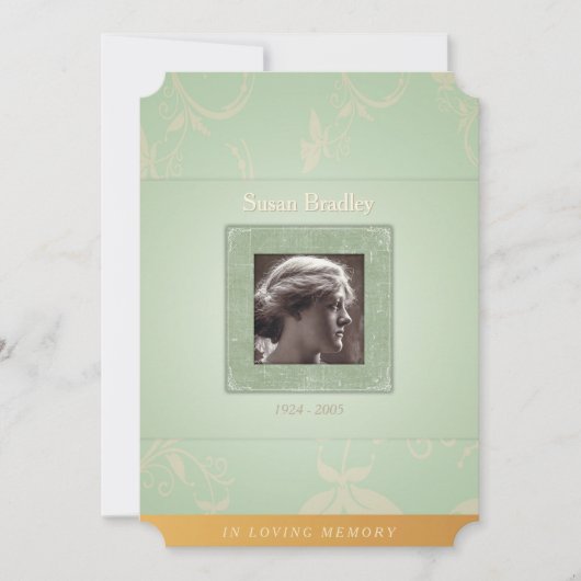 Bloemrijk Bord Groen in Liefdevolle Herinnering Sj Kaart (Voorkant)