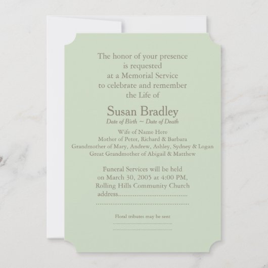 Bloemrijk Bord Groen in Liefdevolle Herinnering Sj Kaart (Achterkant)