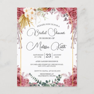 Bloemrijk Bourgondië Goud Eucalyptus Bruidsdouche Briefkaart