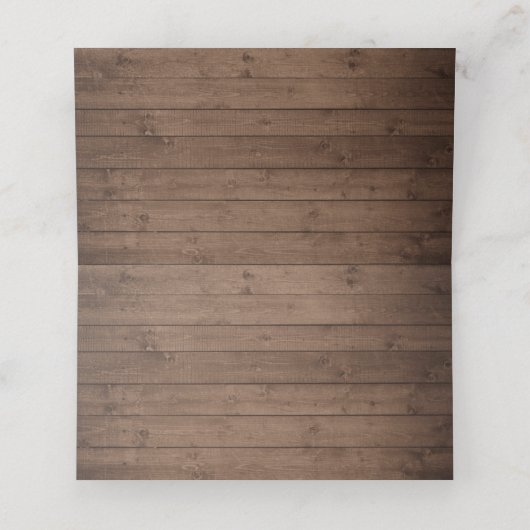 Bloemrijk Burgundy Rustiek Houten Kant Lichten Bru Plaatskaartje (Binnenkant ongevouwen)