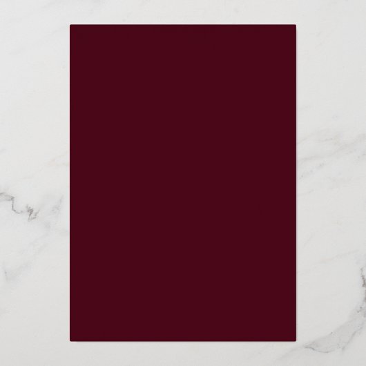 Bloemrijk Burgundy Wit Elegante Frame Roze Goud Folie Uitnodiging (Achterkant)