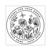 Bloemrijk Dank u Small Business Rubberstempel (Afrduk)